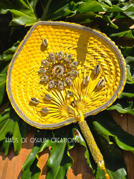 Oshun Inspired Palm Hand Fan