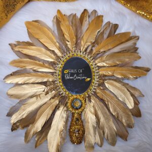 Oshun Inspired Gold Feather Sunflower Mirror