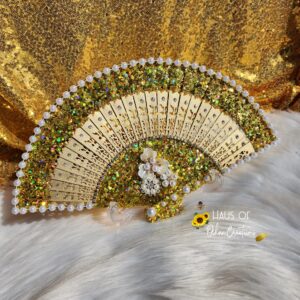Oshun Inspired Pearl Hand Fan