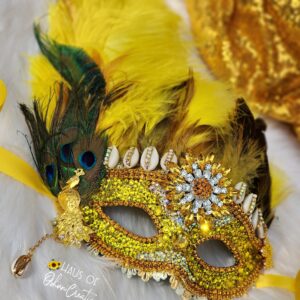 Oshun Inspired Yellow and Gold Mask