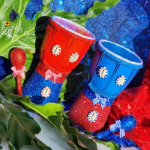 Ibeji Inspired Djembe Drum & 2 Maracas Set