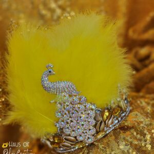 Oshun Inspired Golden Yellow Peacock Crown