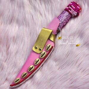Yewa Inspired Feather Knife Pink and Red Dagger