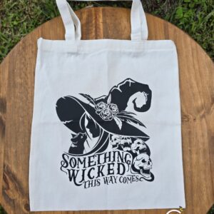 Witch Tote - Something Wicked White - Halloween Inspired