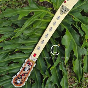 Shango Inspired Leopard and Cowrie Shell Machete