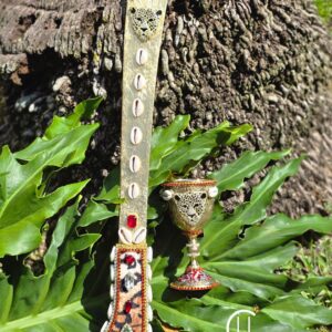 Shango Inspired Leopard Machete and Chalice Set