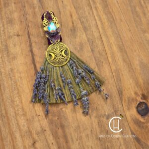 Lavendar Luna Crystal Mini Witch Besom Broom