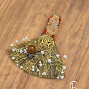 Baby's Breath Widow Mini Witch Crystal Besom/Broom for Altars