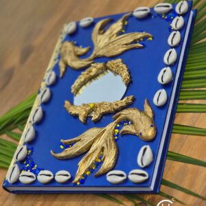 Logunede  Inspired Blue and Gold Koi Fish and Mirror Book/Journal