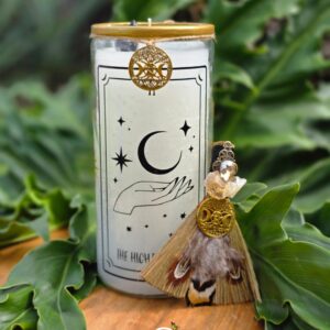 The High Priestess Jumbo Ritual Candle and Black Bird Besom
