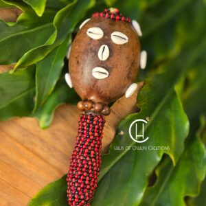 Eleggua Inspired Natural Beaded Maraca