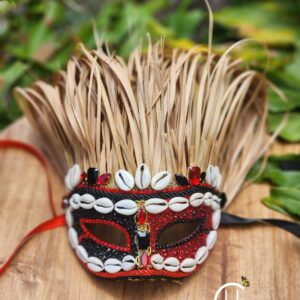 Eleggua Inspired Mariwo Mask