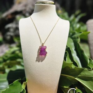 Magenta Jelly Bear Necklace