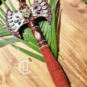 Shango Inspired Leopard Wood Axe 2