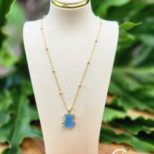 Baby Blue Jelly Bear Necklace
