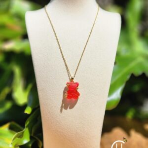 Red Jelly Bear Necklace