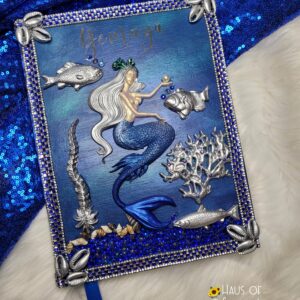 Yemaya Inspired Ita Book/Journal Deep Blue & Silver