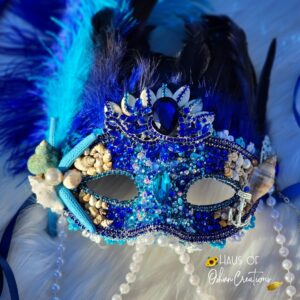 Yemaya Inspired Deep Blue & Turquoise Mask