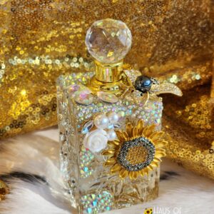 Oshun Inspired Crystal Perfume Bottle Black Pearl