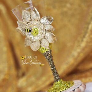 Oshun Inspired Sunflower Champagne Flute
