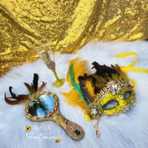 Oshun Ololodi Inspired Mask, Mirror, & Flute Set