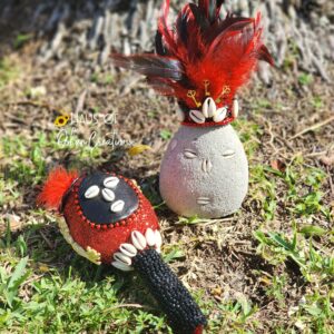 Eleggua Inspired Mini Crown & Maraca Set