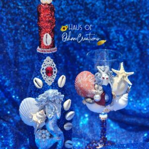 Yemaya Okute Inspired Bottle Mermaid Decanter and Goblet