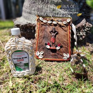 Eleggua Inspired Skin Purse & Aguardiente Cowrie Decanter Set 2
